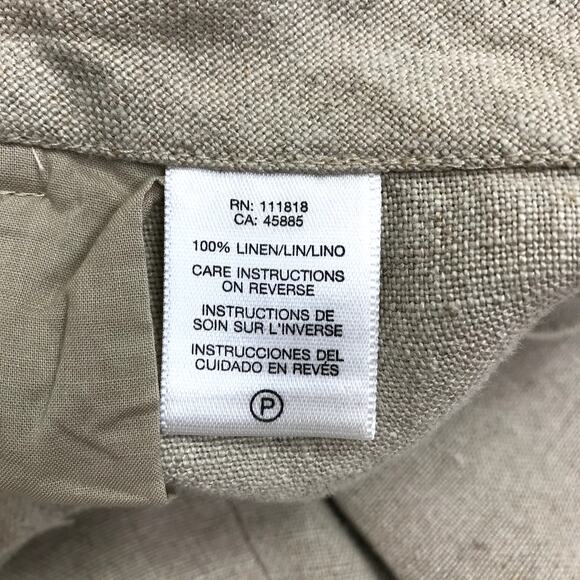 MICHAEL KORS Linen Wide Pant Women Sz10 Natural Cottage Fairy Retro Preppy Boho - Picture 7 of 7